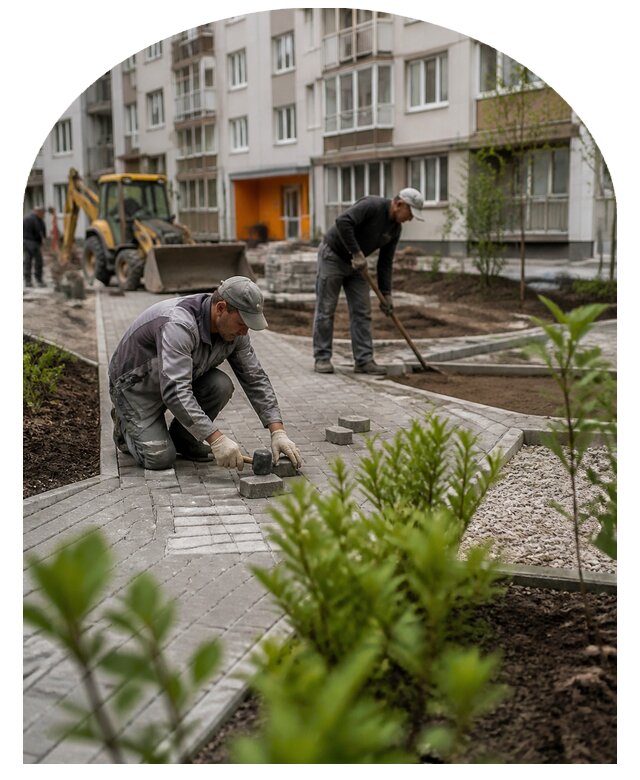Благоустройство двора многоквартирного дома в Россоши